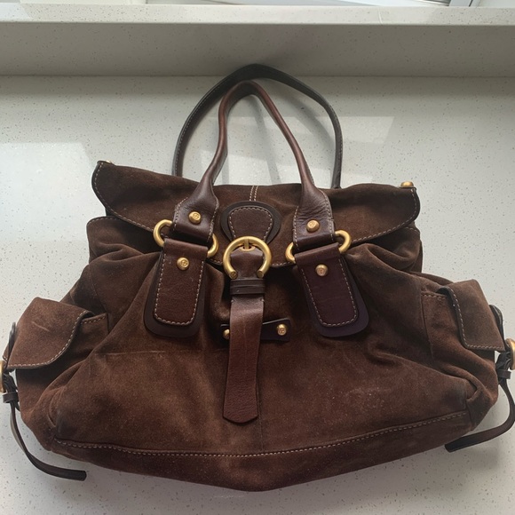Francesco Biasia | Bags | Francesco Biasia Brown Suede Satchel Purse